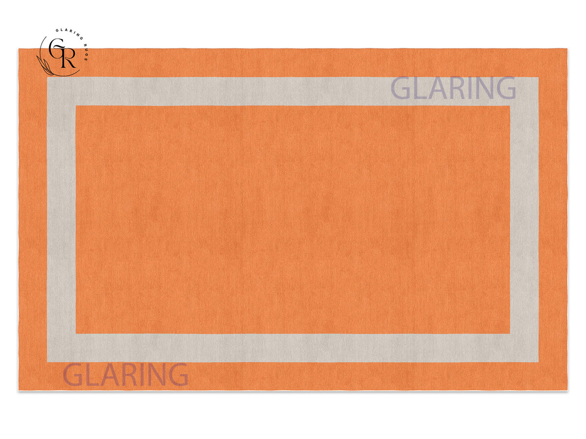 Handmade Hand-Tufted Modern Rug | Double Border Rug in Red