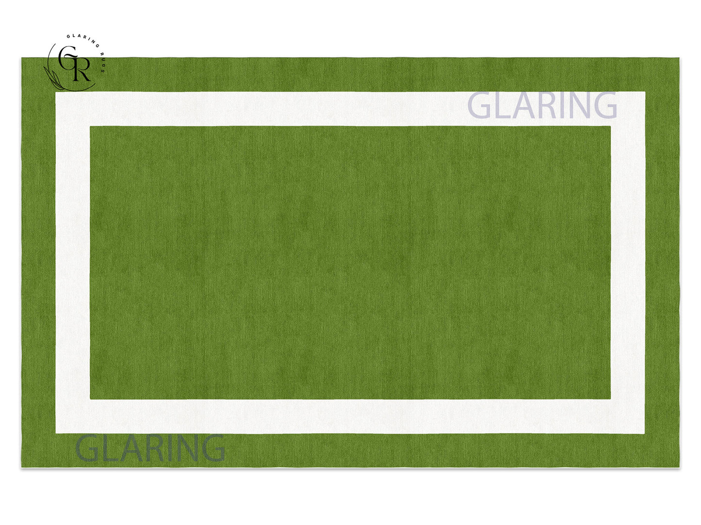 Handmade Hand-Tufted Modern Rug | Double Border Rug in Green