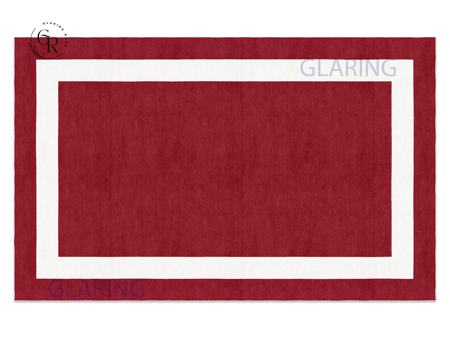 Handmade Hand-Tufted Modern Rug | Double Border Rug in Red