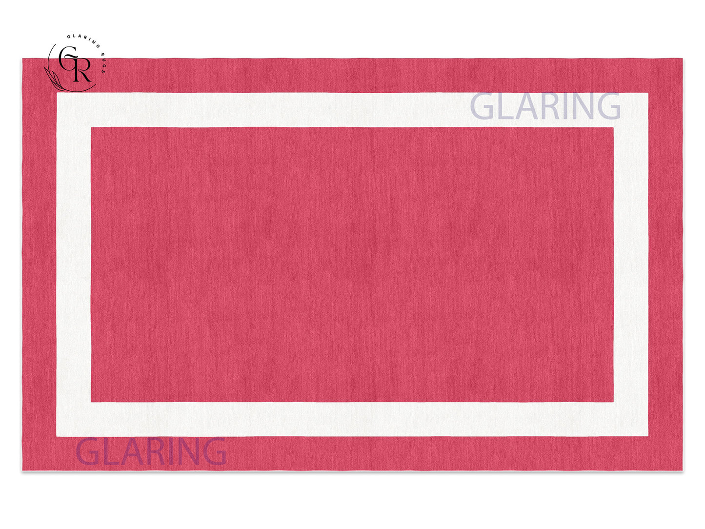 Handmade Hand-Tufted Modern Rug | Double Border Rug in Red