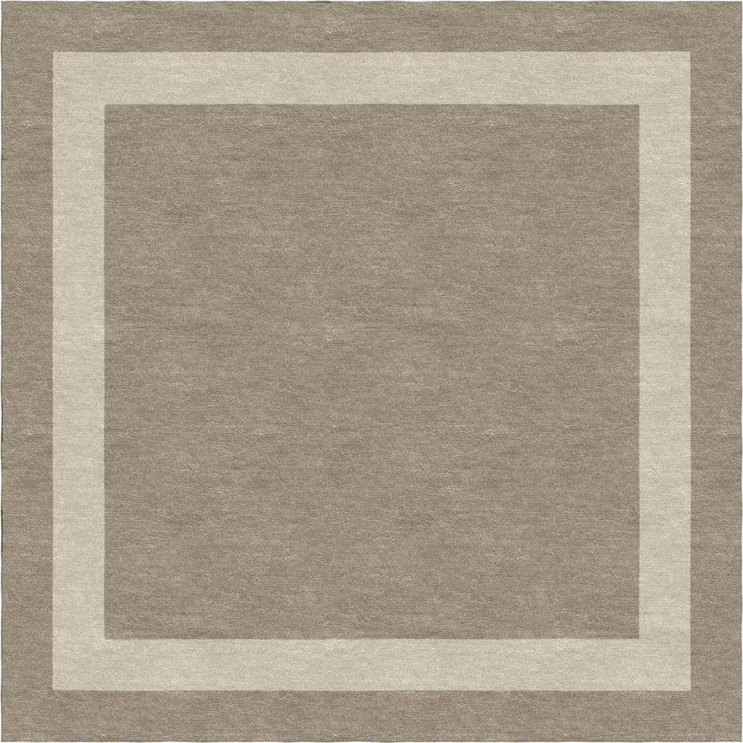 Handmade Hand-Tufted Modern Rug | Double Border Rug in Gray