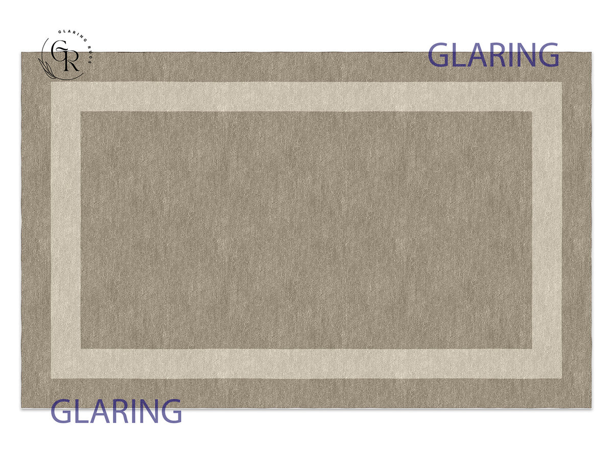 Handmade Hand-Tufted Modern Rug | Double Border Rug in Gray