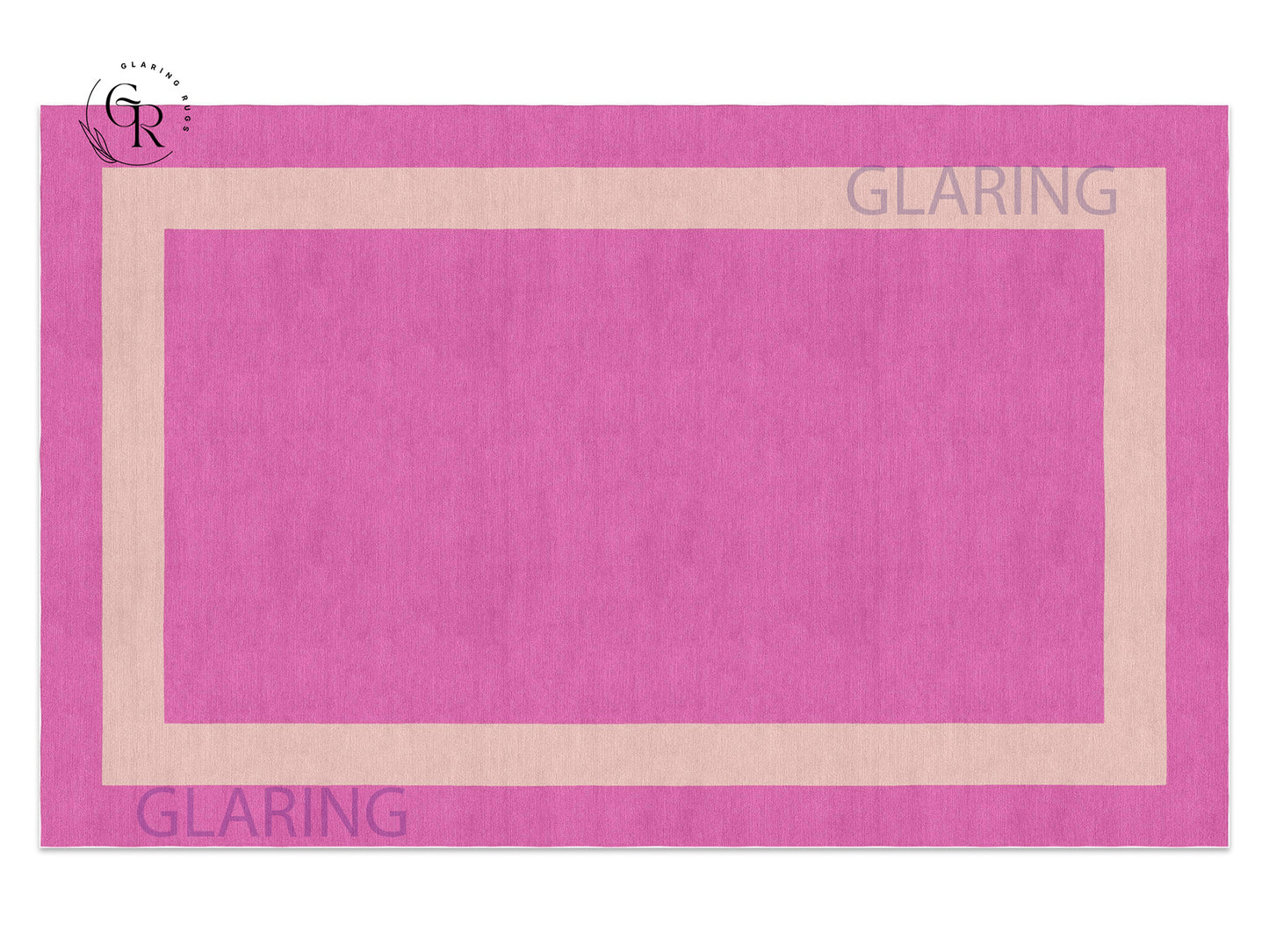 Handmade Hand-Tufted Modern Rug | Double Border Rug in Pink