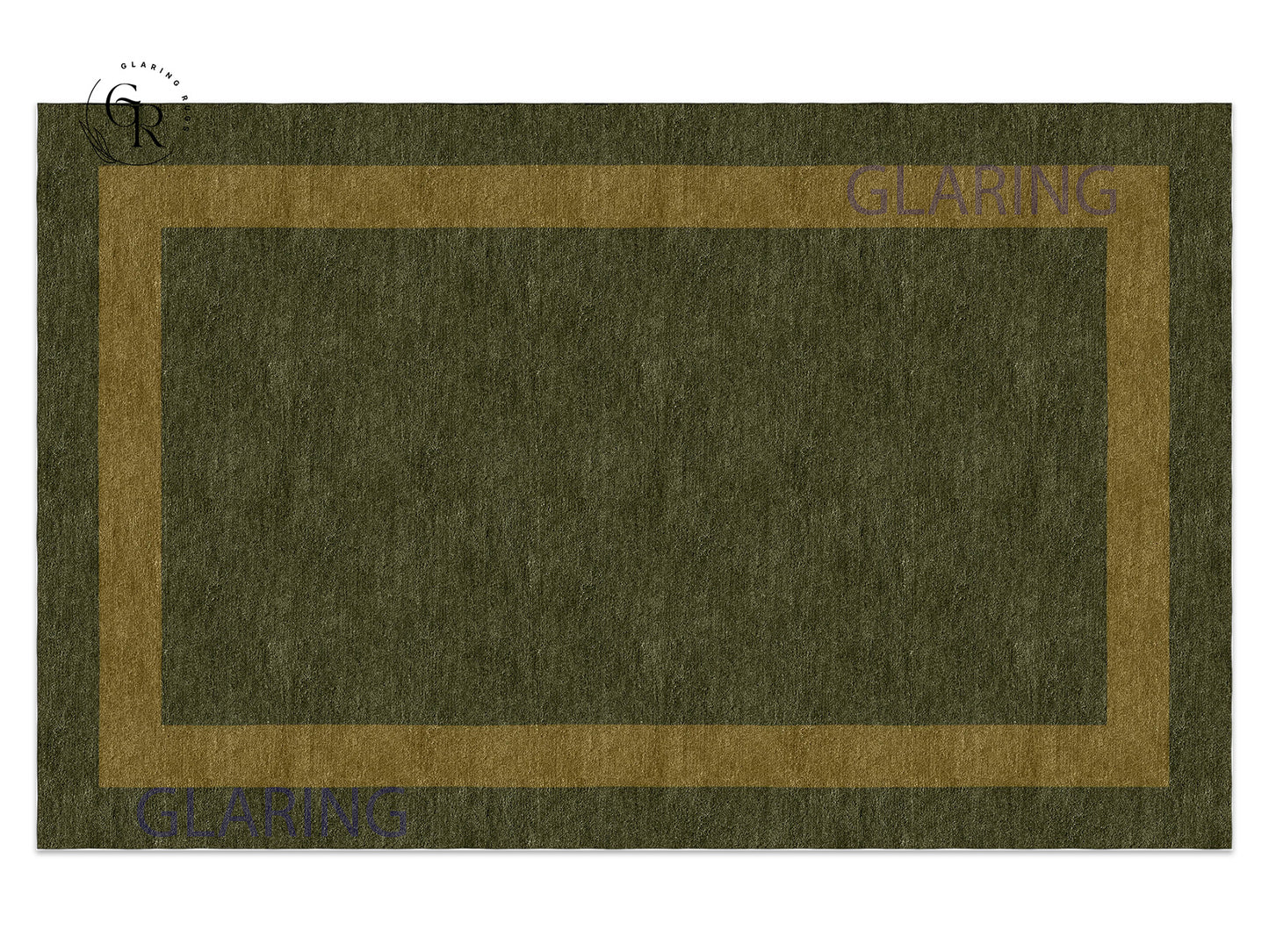 Handmade Hand-Tufted Modern Rug | Double Border Rug in Green