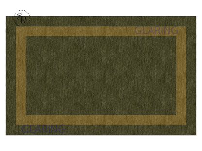 Handmade Hand-Tufted Modern Rug | Double Border Rug in Green