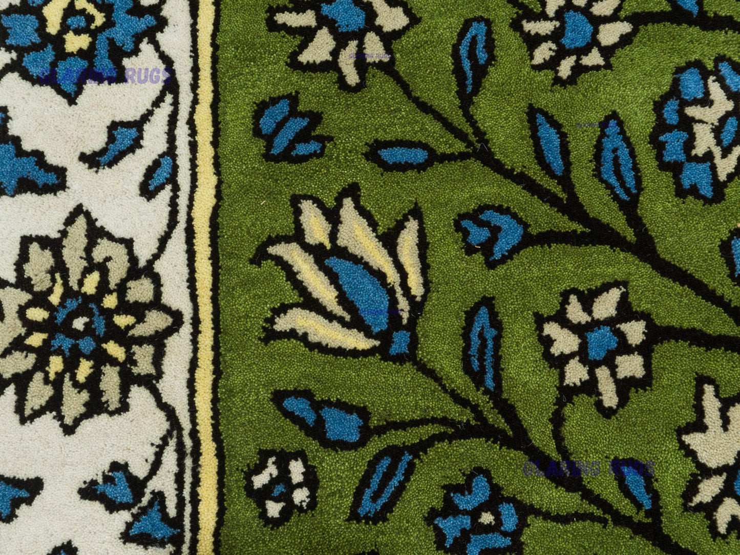 Handmade Wool Tree of Life Rug – Green Persian Floral Design