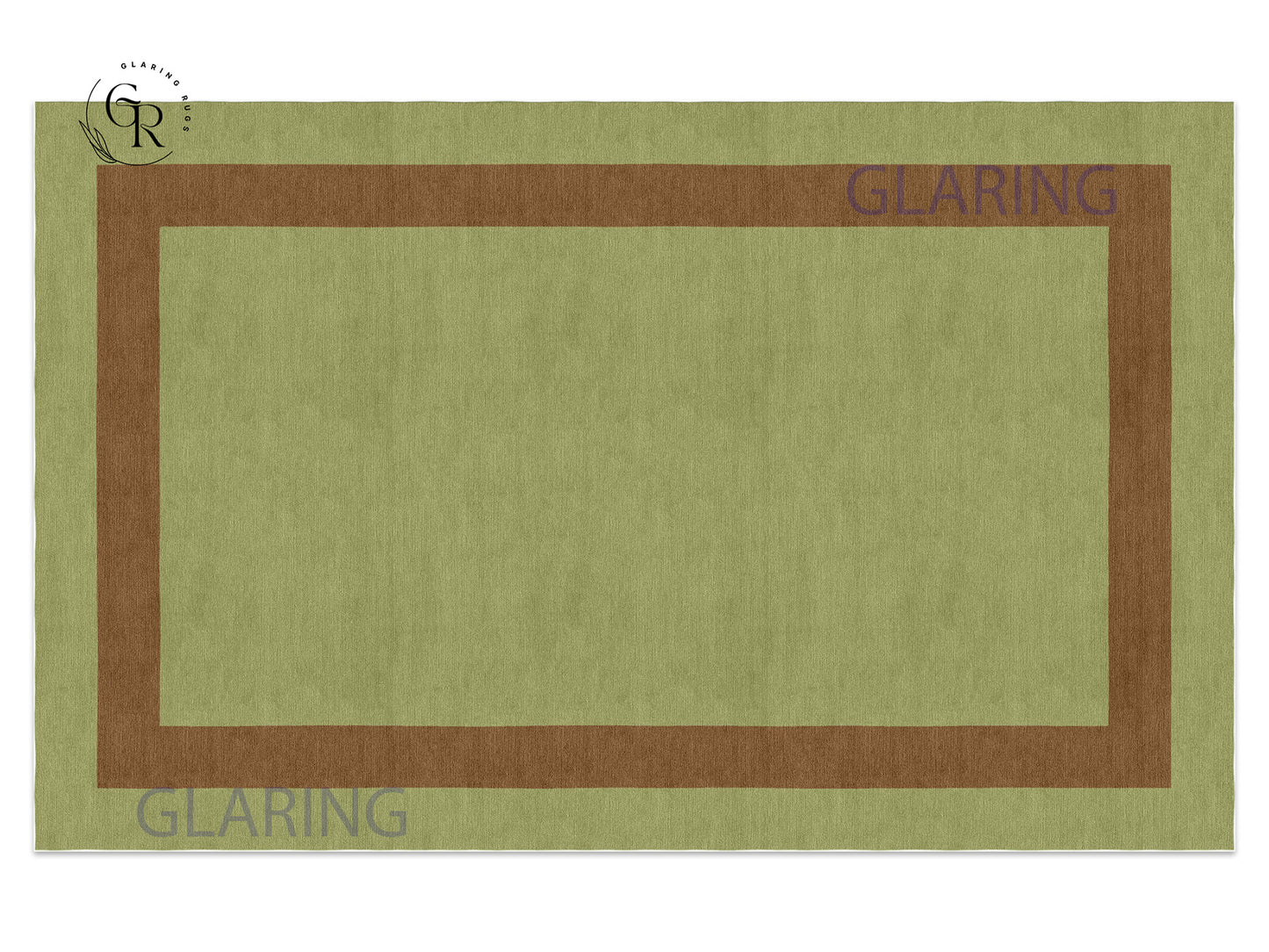 Handmade Hand-Tufted Modern Rug | Double Border Rug in Green
