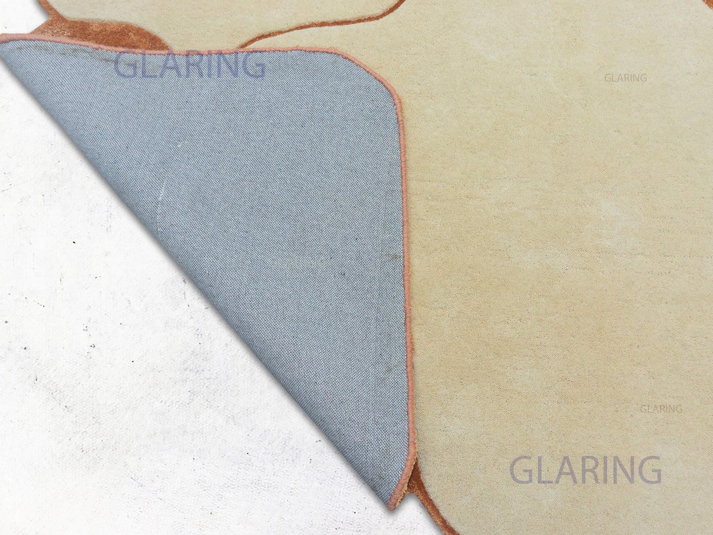 Beige & Terracotta Modern  Geometric Abstract Area Rug :Hand Tufted Wool Viscose Rug