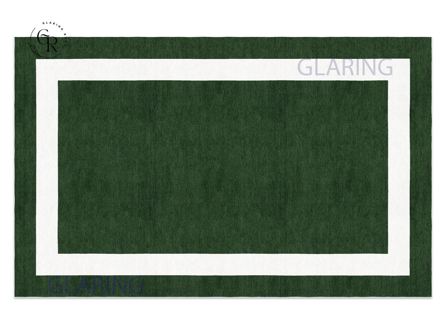 Handmade Hand-Tufted Modern Rug | Double Border Rug in Green