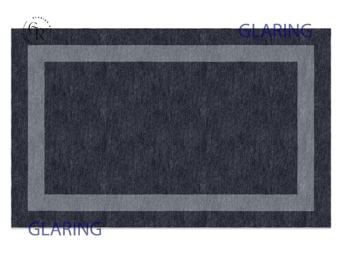 Handmade Hand-Tufted Modern Rug | Double Border Rug in Gray