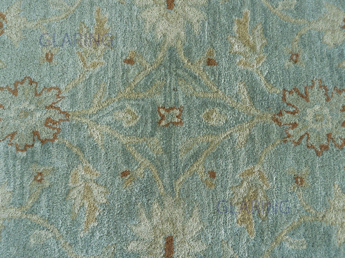 Handmade Traditional Rug | Floral Design in Blue & Beige