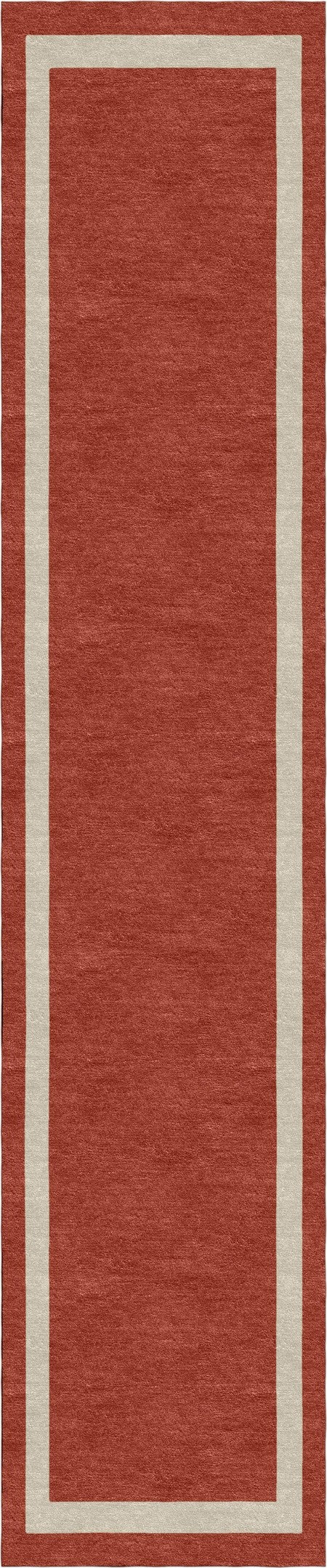 Handmade Hand-Tufted Modern Rug | Double Border Rug in Red