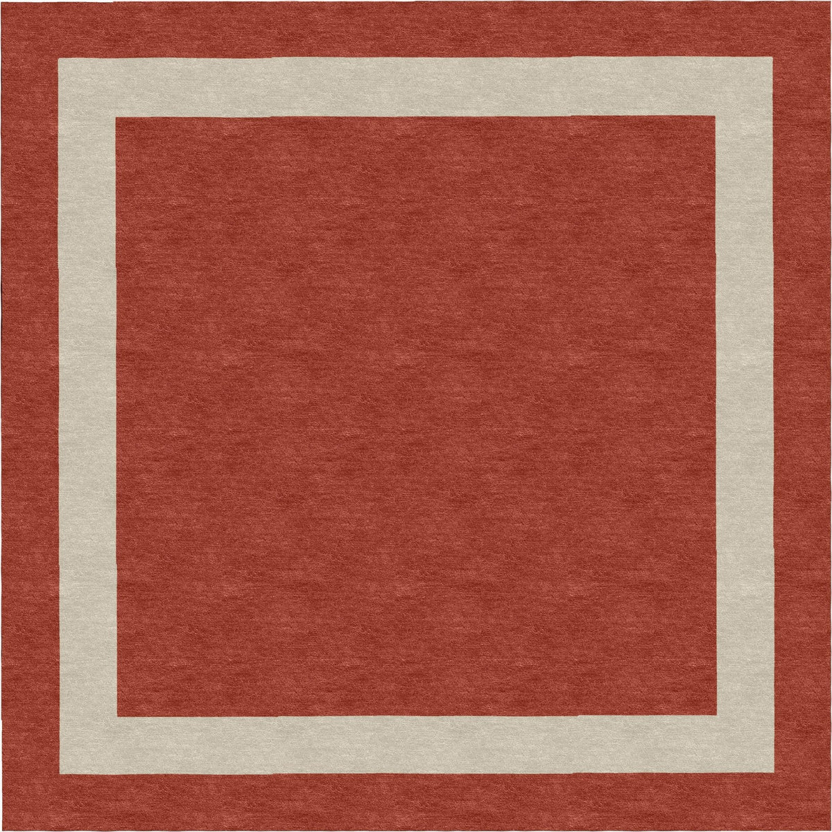Handmade Hand-Tufted Modern Rug | Double Border Rug in Red