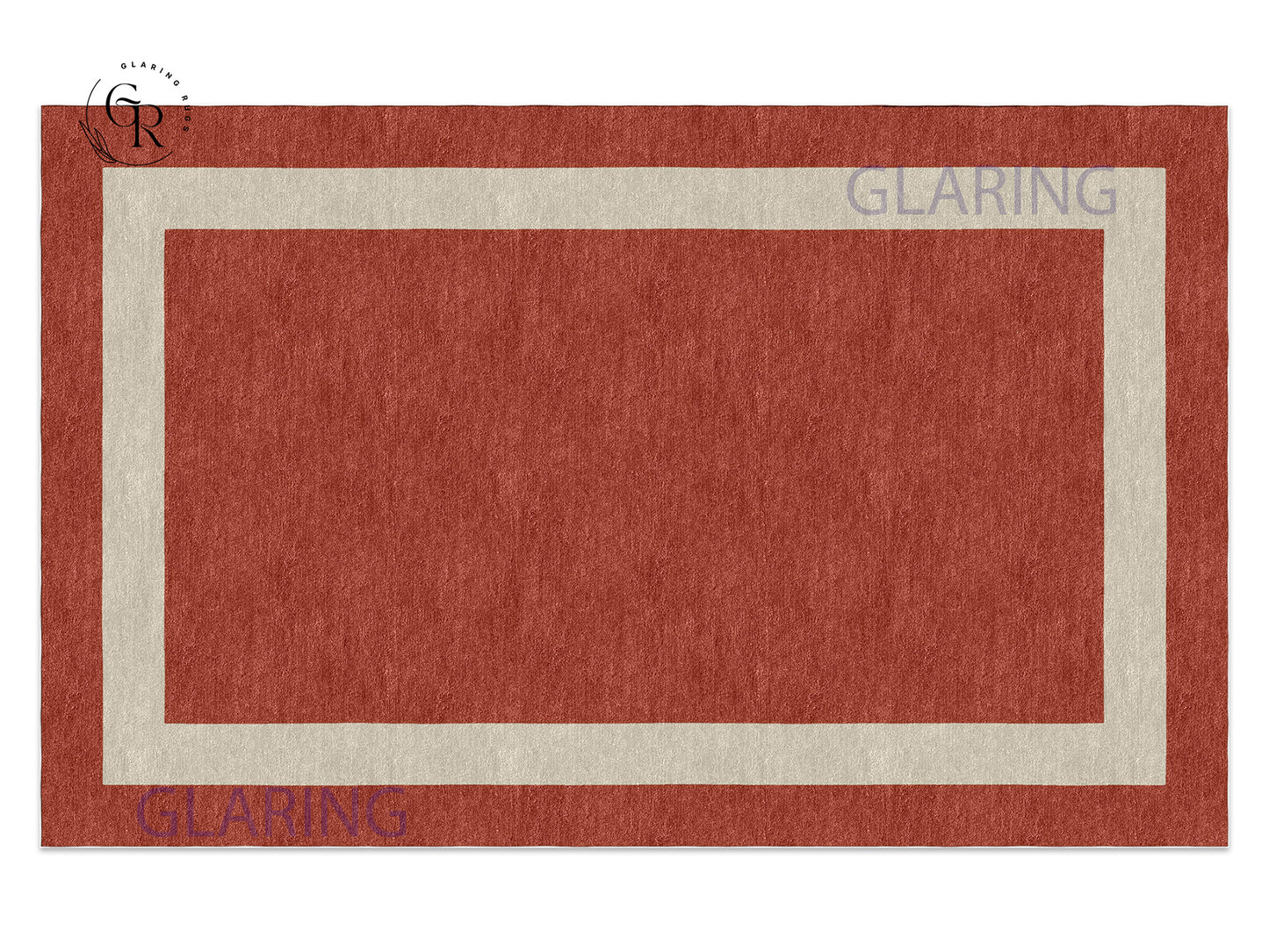 Handmade Hand-Tufted Modern Rug | Double Border Rug in Red