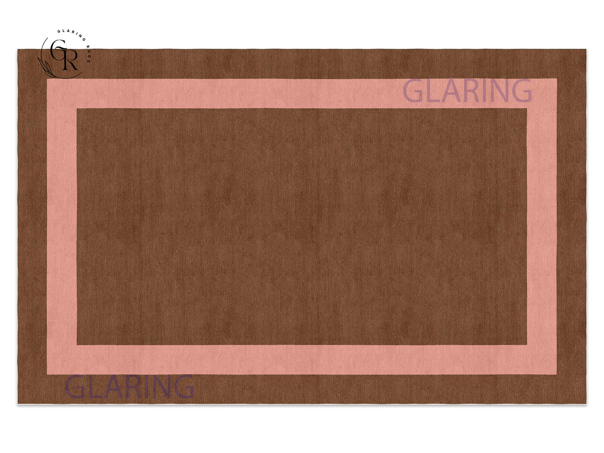 Handmade Hand-Tufted Modern Rug | Double Border Rug in Pink