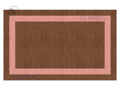 Handmade Hand-Tufted Modern Rug | Double Border Rug in Pink