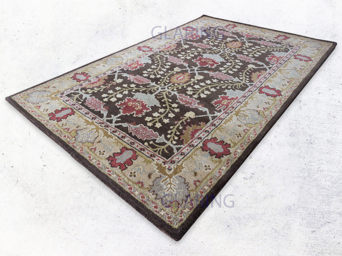 Handmade Traditional Rug | Oriental Design in Brown & Beige