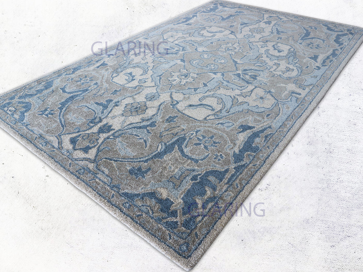 Handmade Traditional Rug | Oriental Design in Blue & Beige