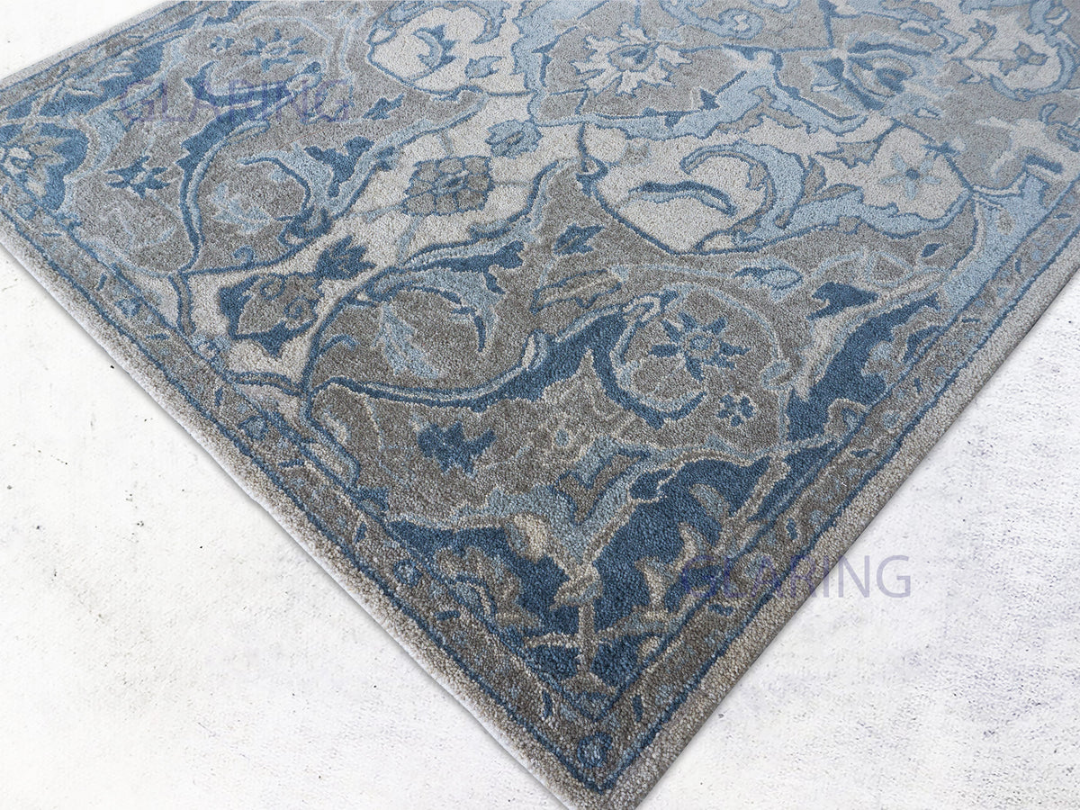 Handmade Traditional Rug | Oriental Design in Blue & Beige