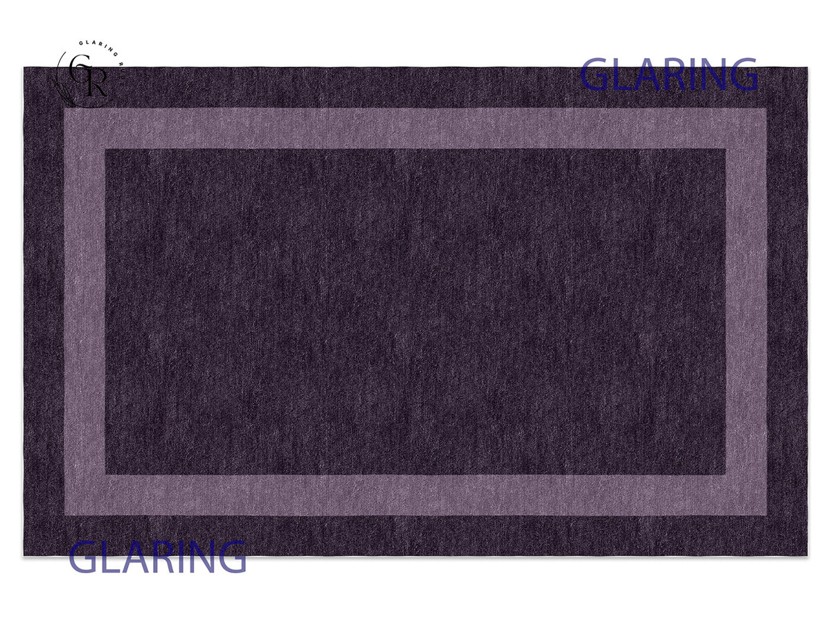 Handmade Hand-Tufted Modern Rug | Double Border Rug in Purple