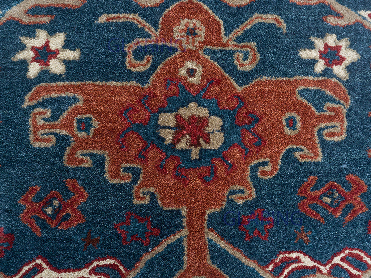 PB Handmade Traditional Rug | Oriental Design in Blue & Red