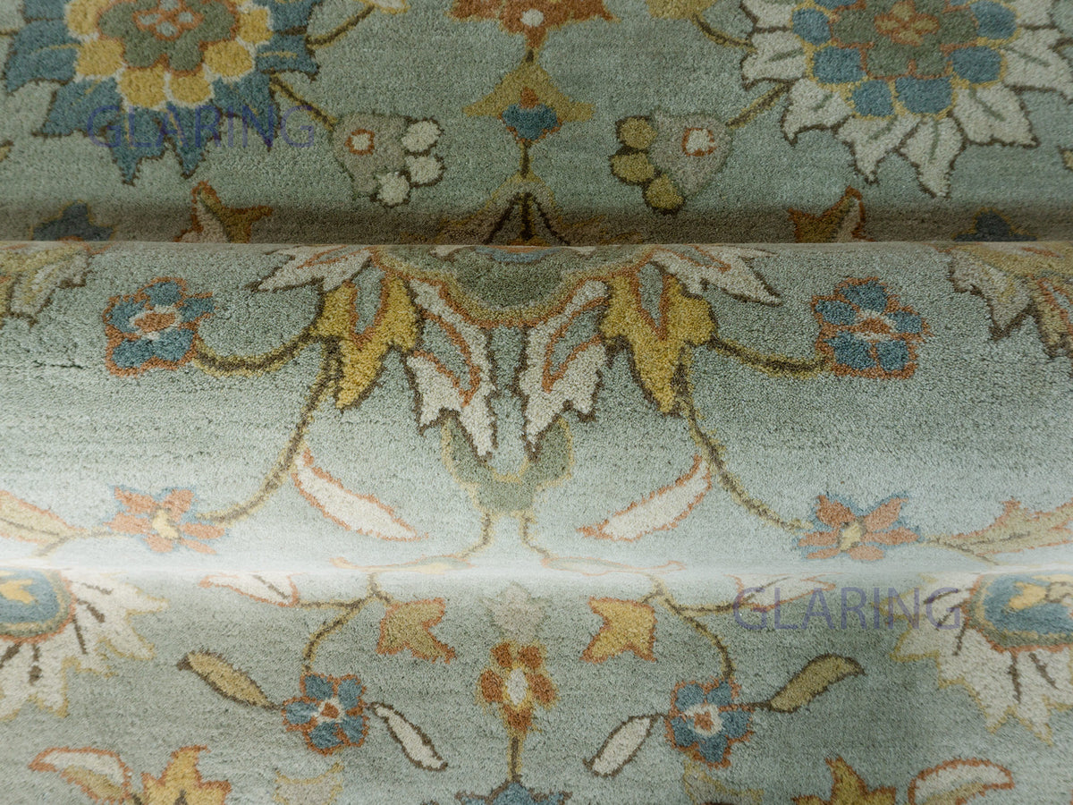 Handmade Traditional Floral Rug | Floral Design in Light Blue