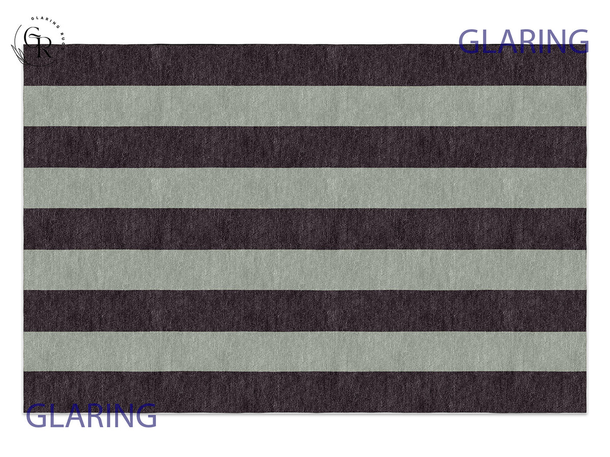 Handmade Hand-Tufted Modern Rug | Vertical Stripes Rug in Brown