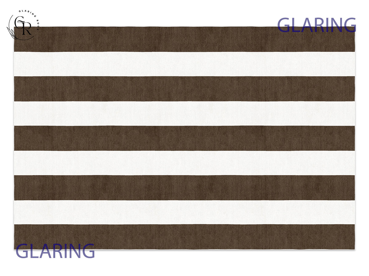 Handmade Hand-Tufted Modern Rug | Vertical Stripes Rug in Brown