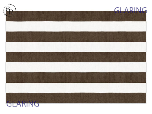 Handmade Hand-Tufted Modern Rug | Vertical Stripes Rug in Brown