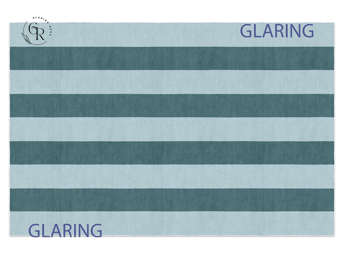 Handmade Hand-Tufted Modern Rug | Vertical Stripes Rug in Blue