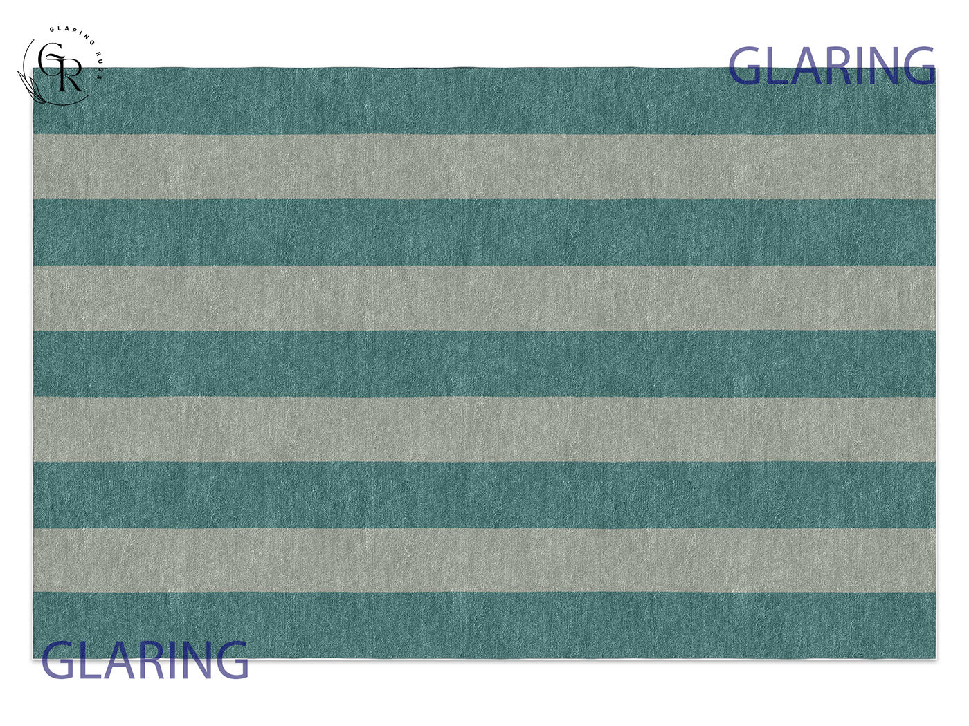 Handmade Hand-Tufted Modern Rug | Vertical Stripes Rug in Teal Green