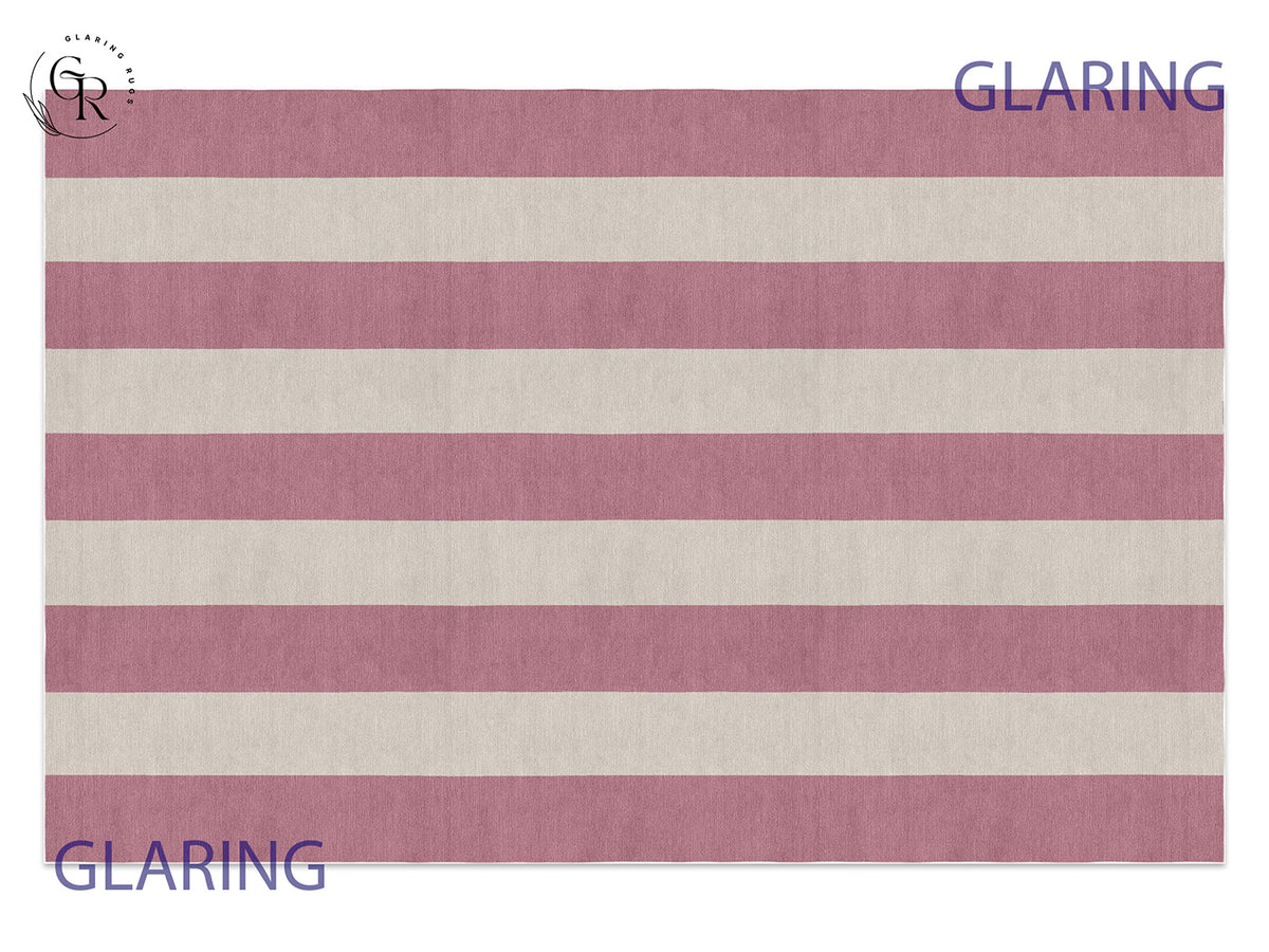 Handmade Hand-Tufted Modern Rug | Vertical Stripes Rug in Pink