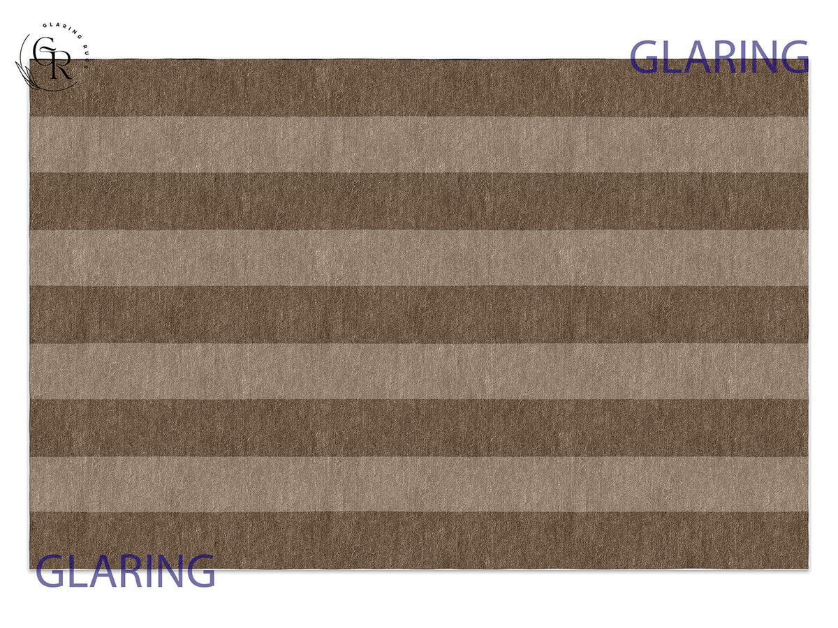 Handmade Hand-Tufted Modern Rug | Vertical Stripes Rug in Brown