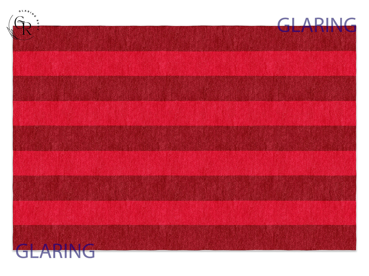 Handmade Hand-Tufted Modern Rug | Vertical Stripes Rug in Red