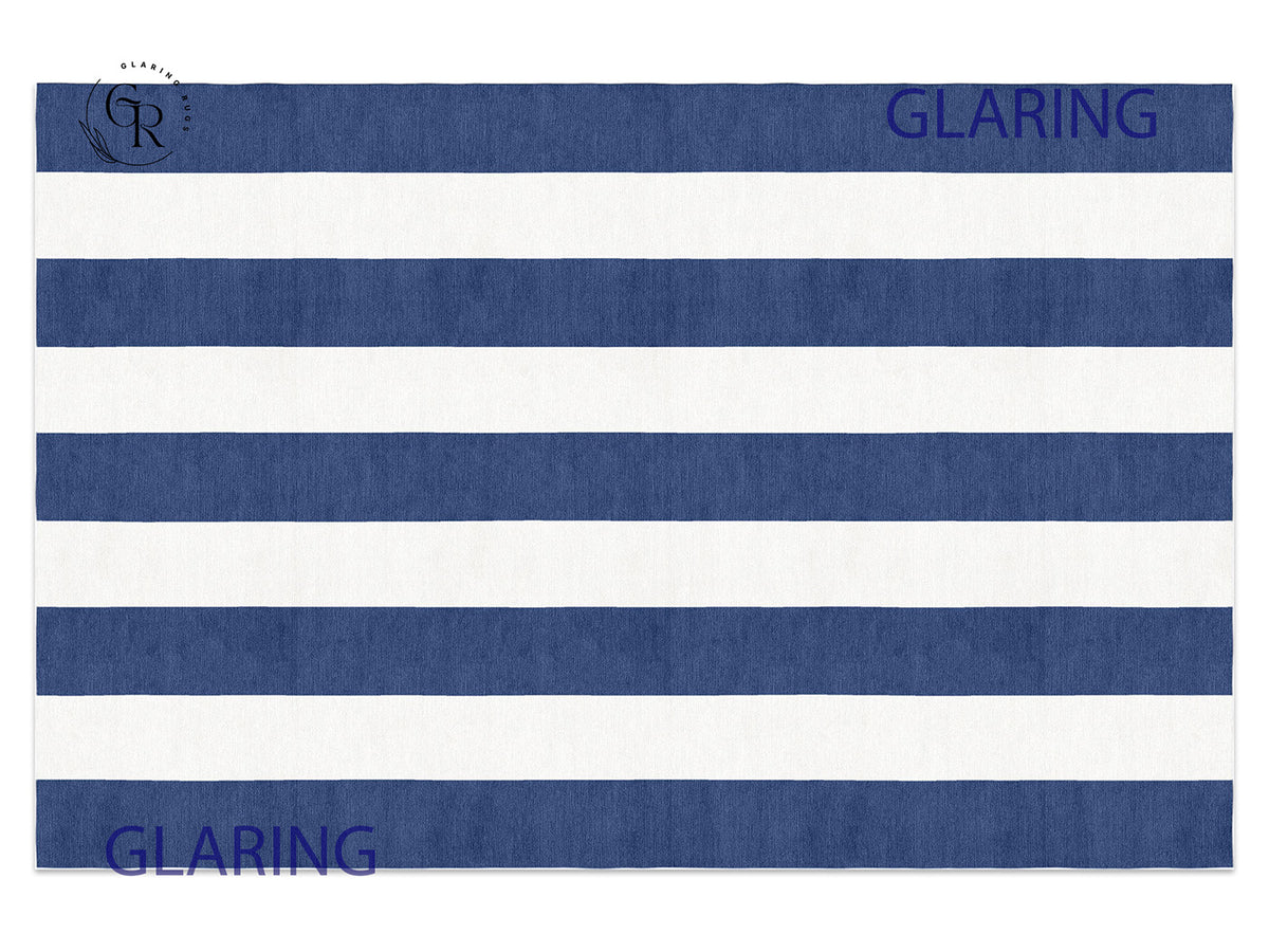 Handmade Hand-Tufted Modern Rug | Vertical Stripes Rug in Blue