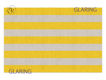 Handmade Hand-Tufted Modern Rug | Vertical Stripes Rug in Yellow