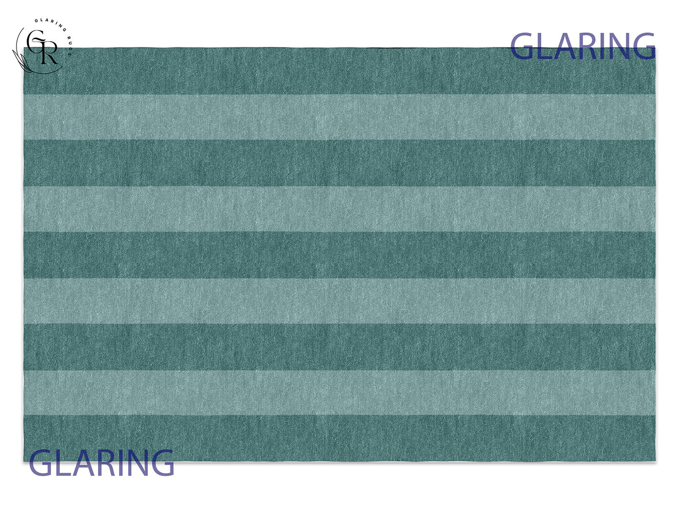 Handmade Hand-Tufted Modern Rug | Vertical Stripes Rug in Teal Green