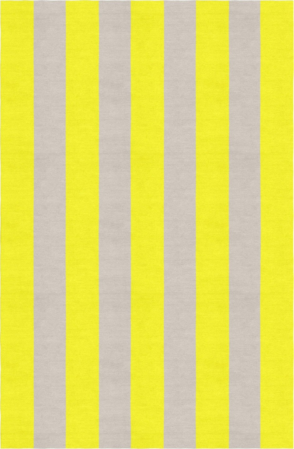 A modern area rug with vertical stripe design in ivory and yellow colors.