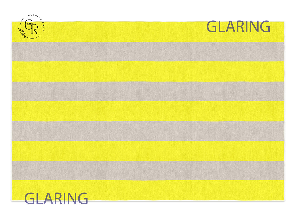 Handmade Hand-Tufted Modern Rug | Vertical Stripes Rug in Yellow