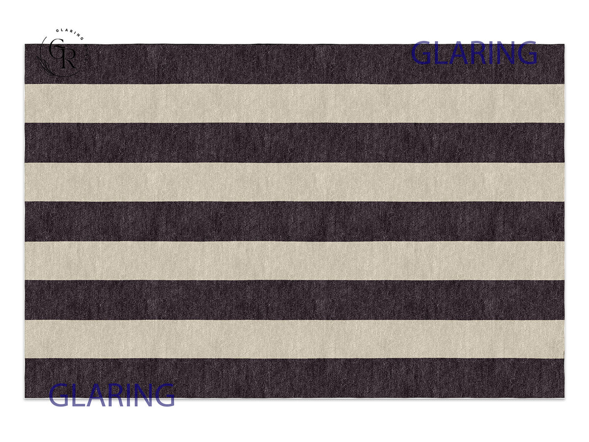 Handmade Hand-Tufted Modern Rug | Vertical Stripes Rug in Ivory