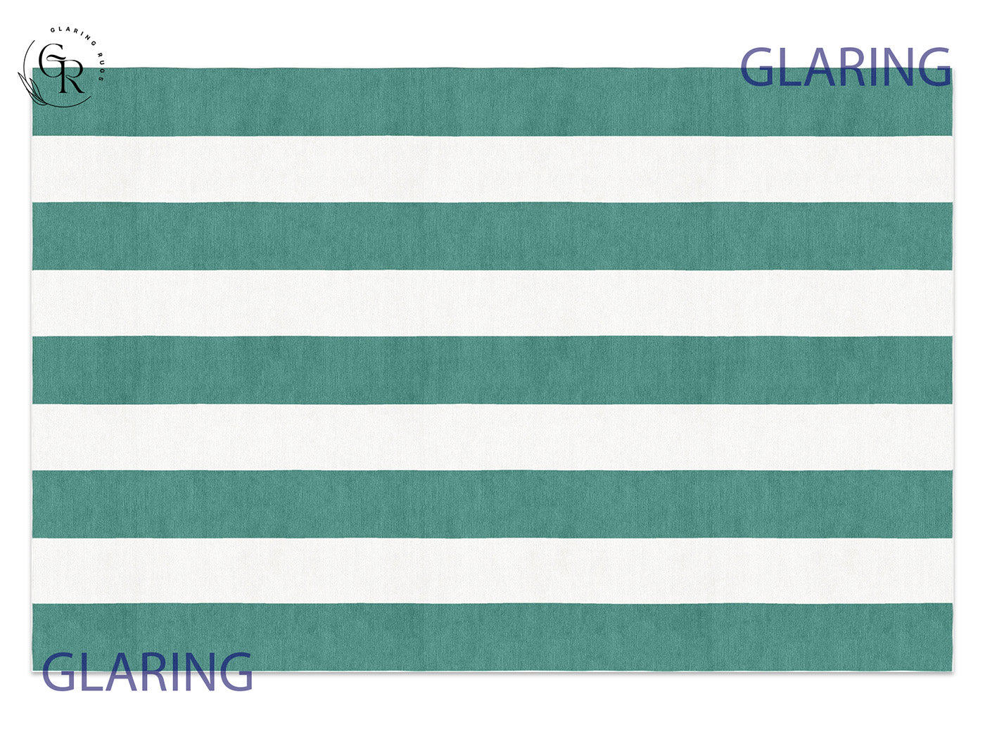 Handmade Hand-Tufted Modern Rug | Vertical Stripes Rug in Teal Green