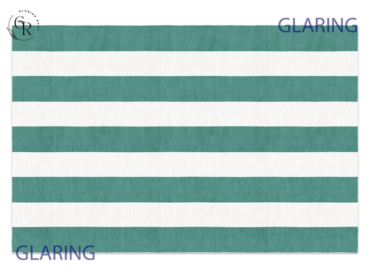 Handmade Hand-Tufted Modern Rug | Vertical Stripes Rug in Teal Green