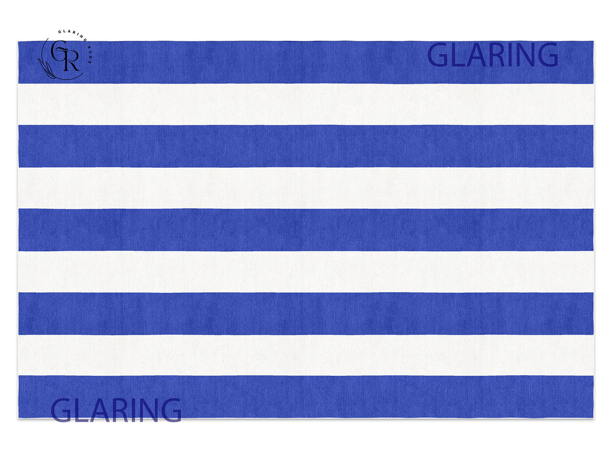 Handmade Hand-Tufted Modern Rug | Vertical Stripes Rug in Blue