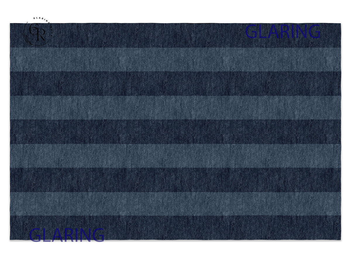 Handmade Hand-Tufted Modern Rug | Vertical Stripes Rug in Blue