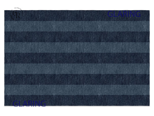 Handmade Hand-Tufted Modern Rug | Vertical Stripes Rug in Blue