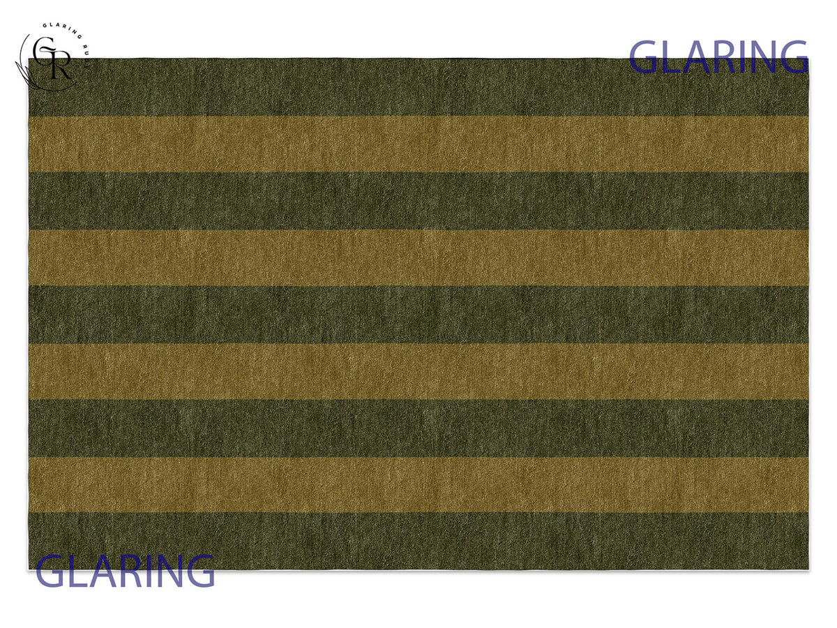 Handmade Hand-Tufted Modern Rug | Vertical Stripes Rug in Green