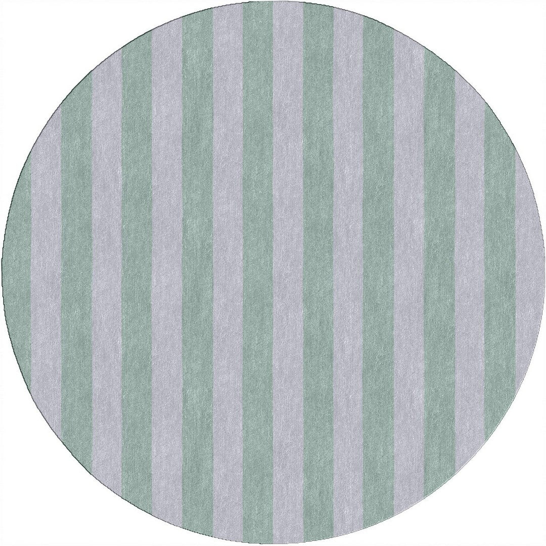 Handmade Hand-Tufted Modern Rug | Vertical Stripes Rug in Green