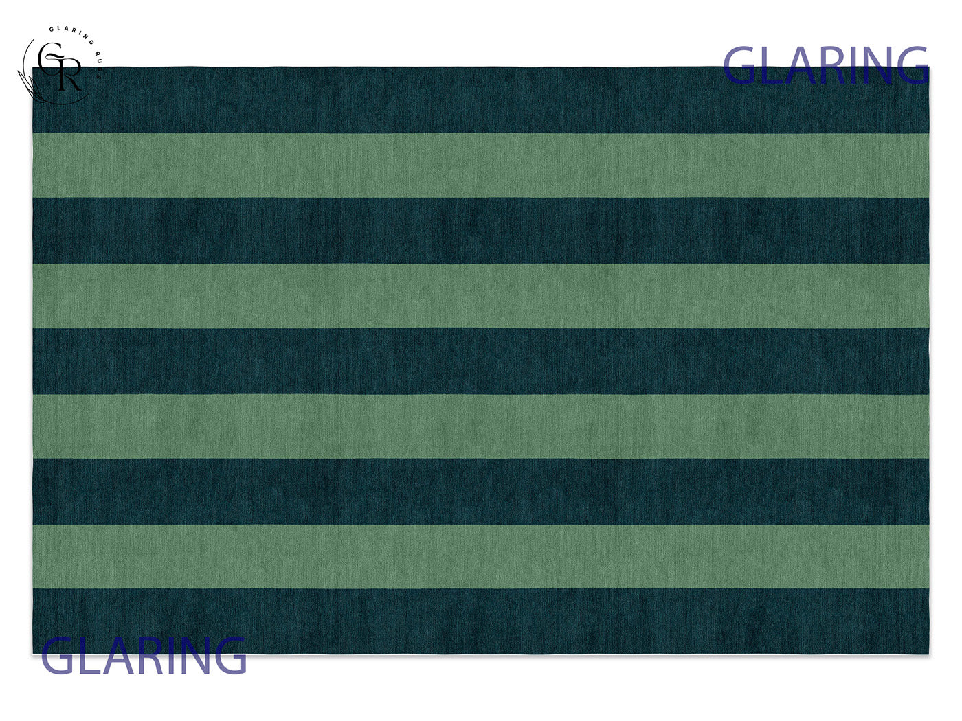 Handmade Hand-Tufted Modern Rug | Vertical Stripes Rug in Green