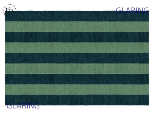 Handmade Hand-Tufted Modern Rug | Vertical Stripes Rug in Green