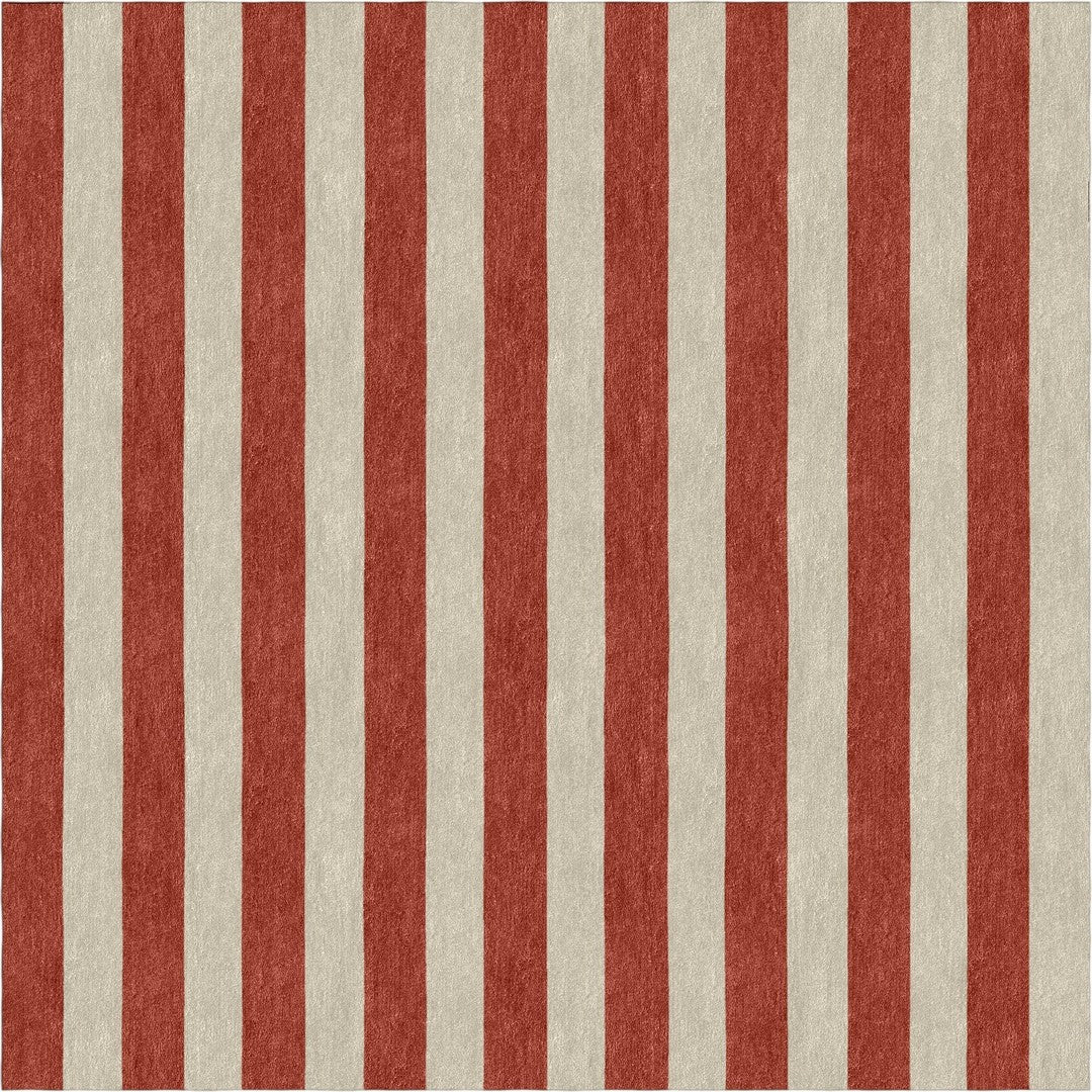 Handmade Hand-Tufted Modern Rug | Vertical Stripes Rug in Red
